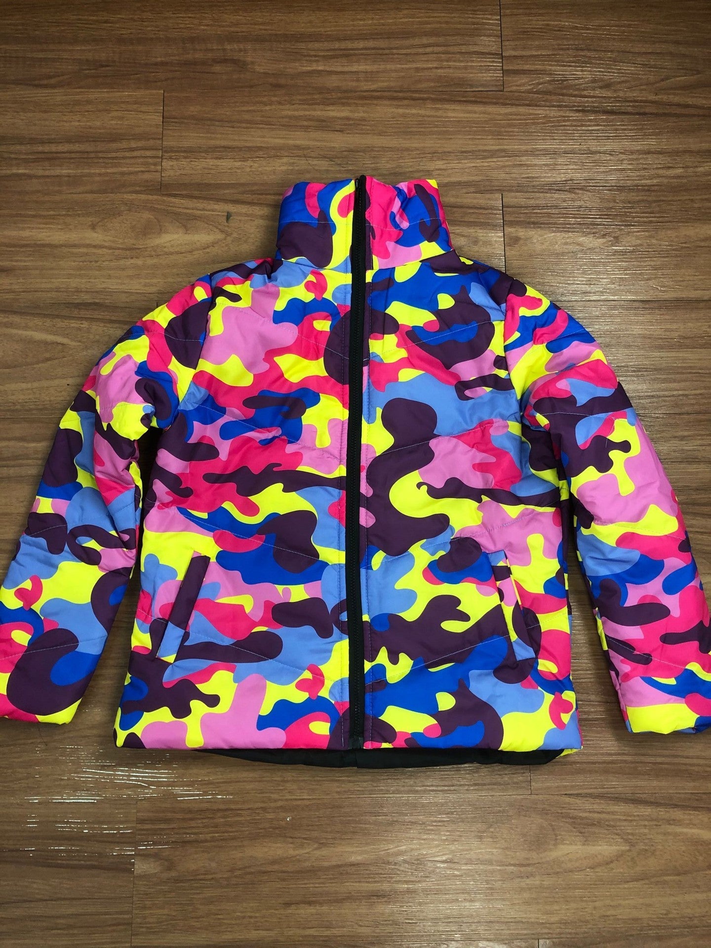 Women Clothing Wearable Colorful Camouflage Printing Dyeing Bread Coat down Jacket Cotton Padded Jacket