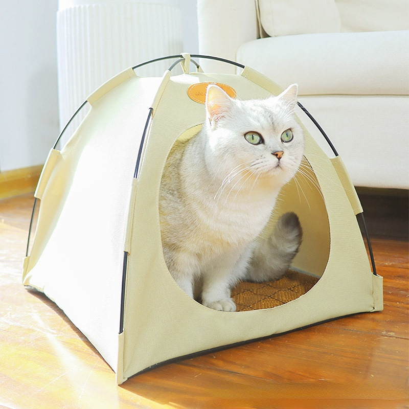 🔥Last Day Promotion-[SAVE 50% OFF]--Foldable & washable pet tent nest for cats and dogs/Breathable & Cooling mat--BUY 2 GET FREE SHIPPING NOW!!!