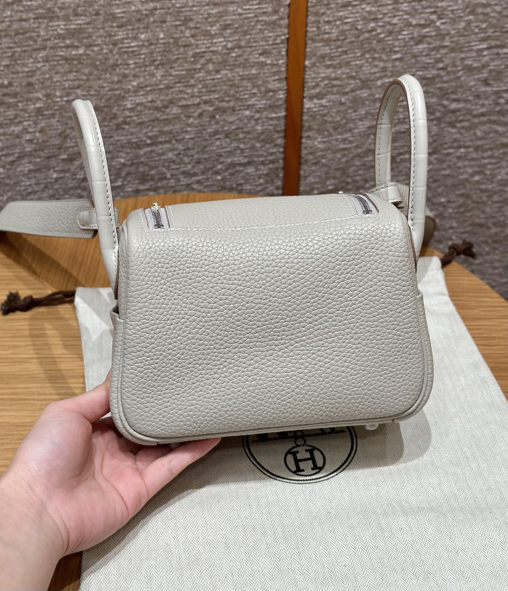 Hermès Mini Lindy 80Girs Perle Handbag (Handmade to Order)
