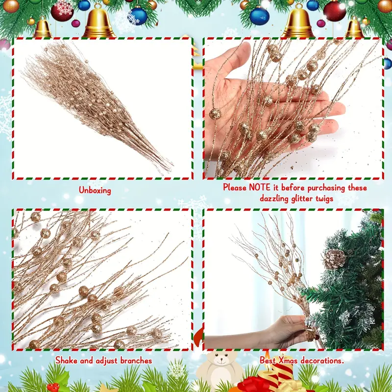 🎄Early Christmas Sale 49% OFF🔥Glitter DIY Artificial Berry Tree Branch Decoration