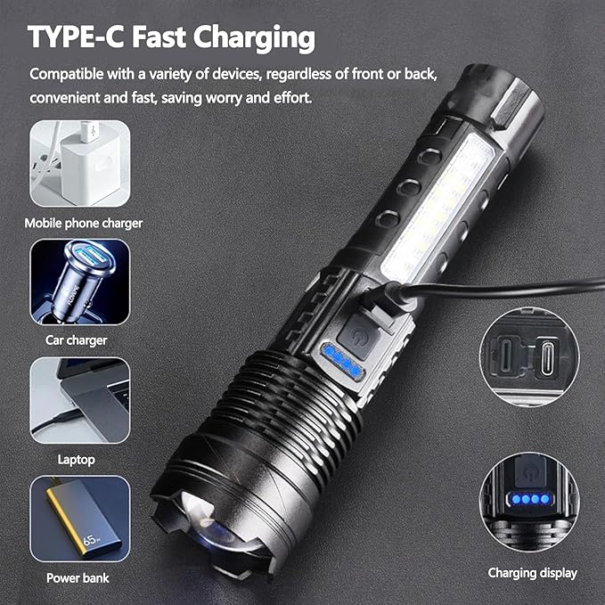 2025 New Upgraded A70 Tactical LED Flashlight💥💥（1500 Lumen Rechargeable Multi-Function Flashlight）