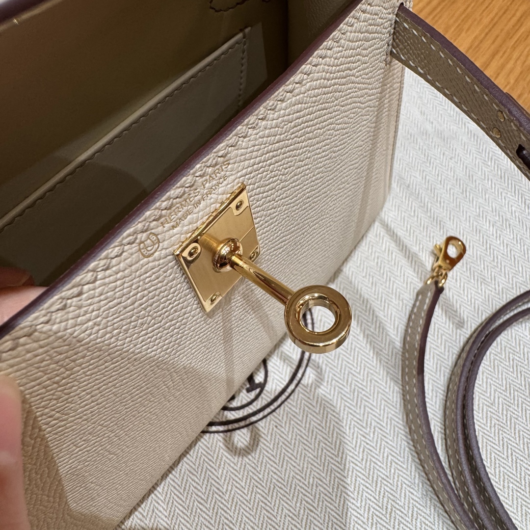 Hermes mini kelly 2 10CraieS2Trench handbag (handmade to order)