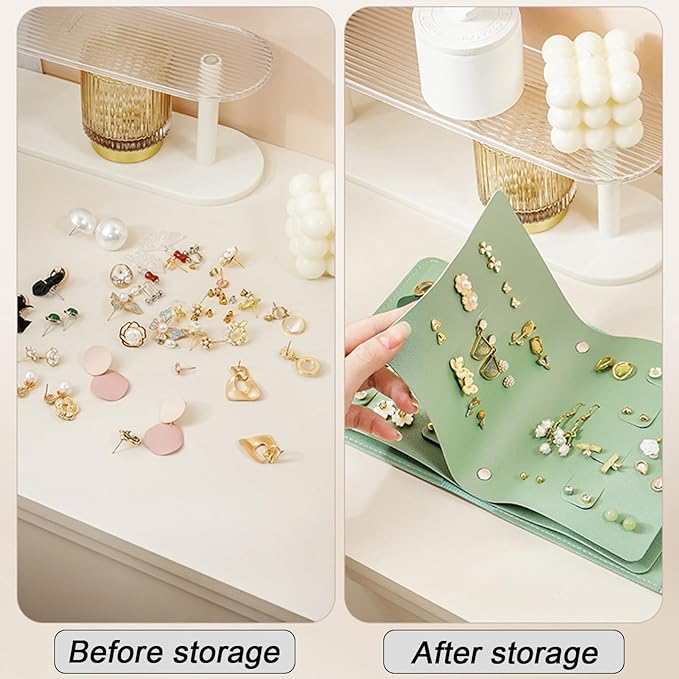 👍2024 New Arrival- 50% OFF💥Portable Leather Earring Organizer Book