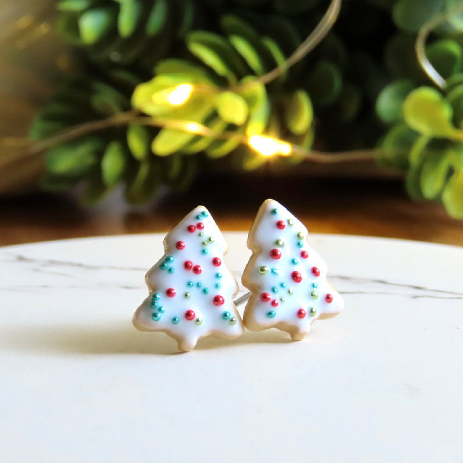 Christmas Tree Cookie Earrings
