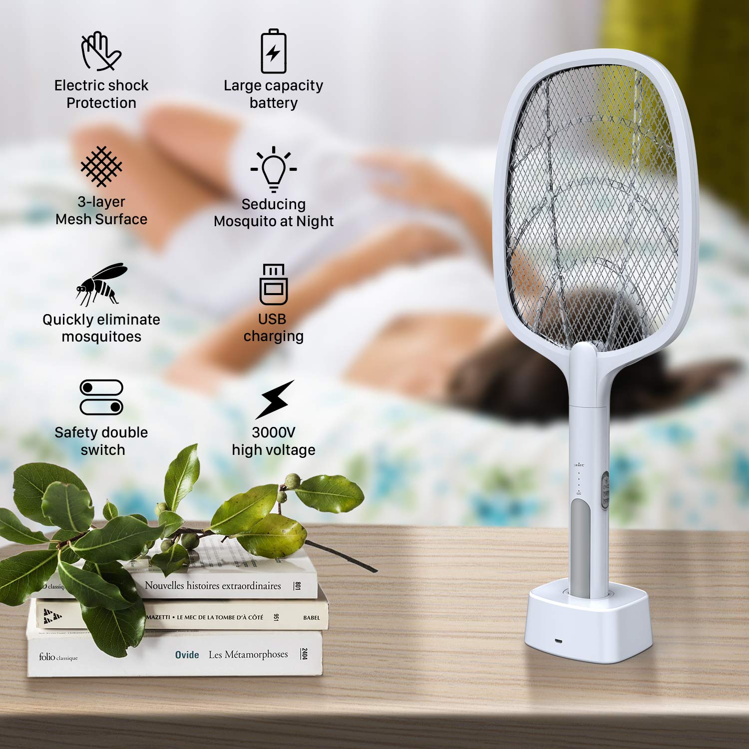 (🔥Last Day Promotion-SAVE 50% OFF)2-in-1 USB rechargeable electric swatter & night mosquito killing lamp-BUY 2 GET 10% OFF & FREE SHIPPING
