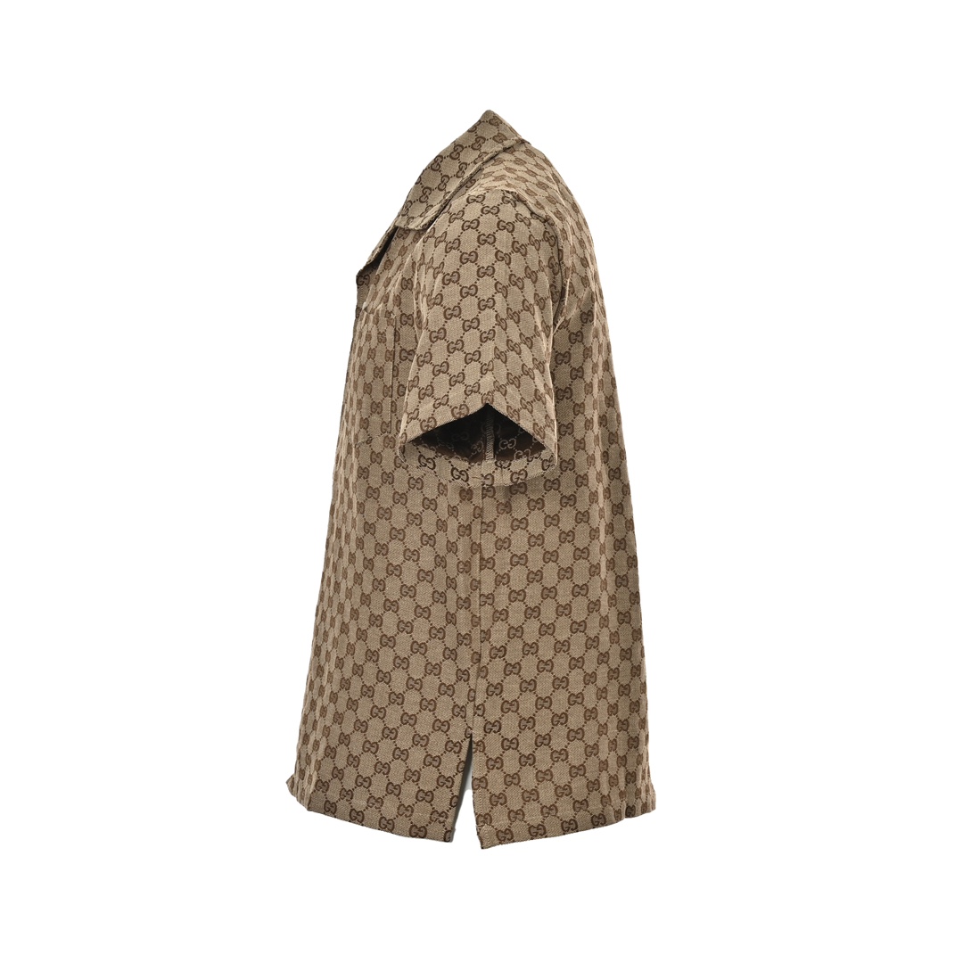 Gucci 24ss all over double G jacquard canvas short sleeve shirt