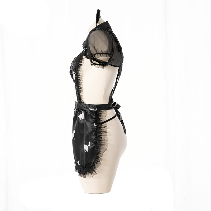Sexy Cat Girl Maid Uniform Lingerie Dress