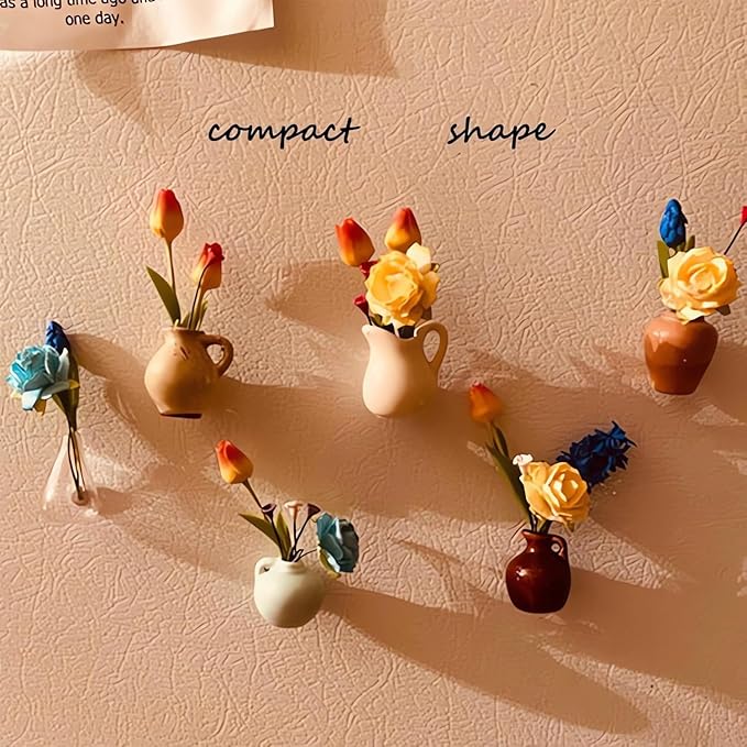 🍁🍁Cute ceramic vase magnetic refrigerator magnet