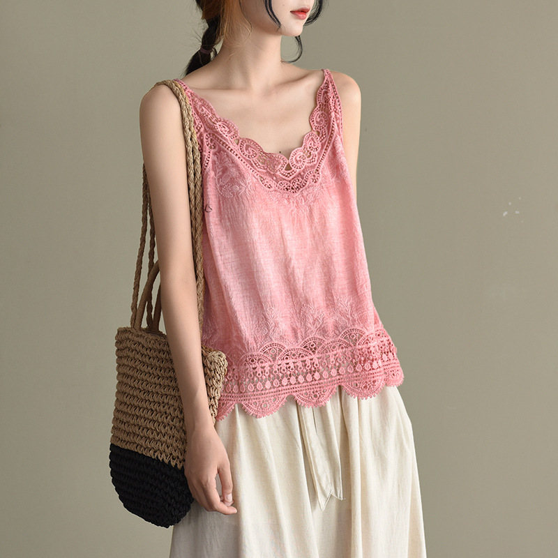 Vintage Jacquard Weave Comfy Tank Top