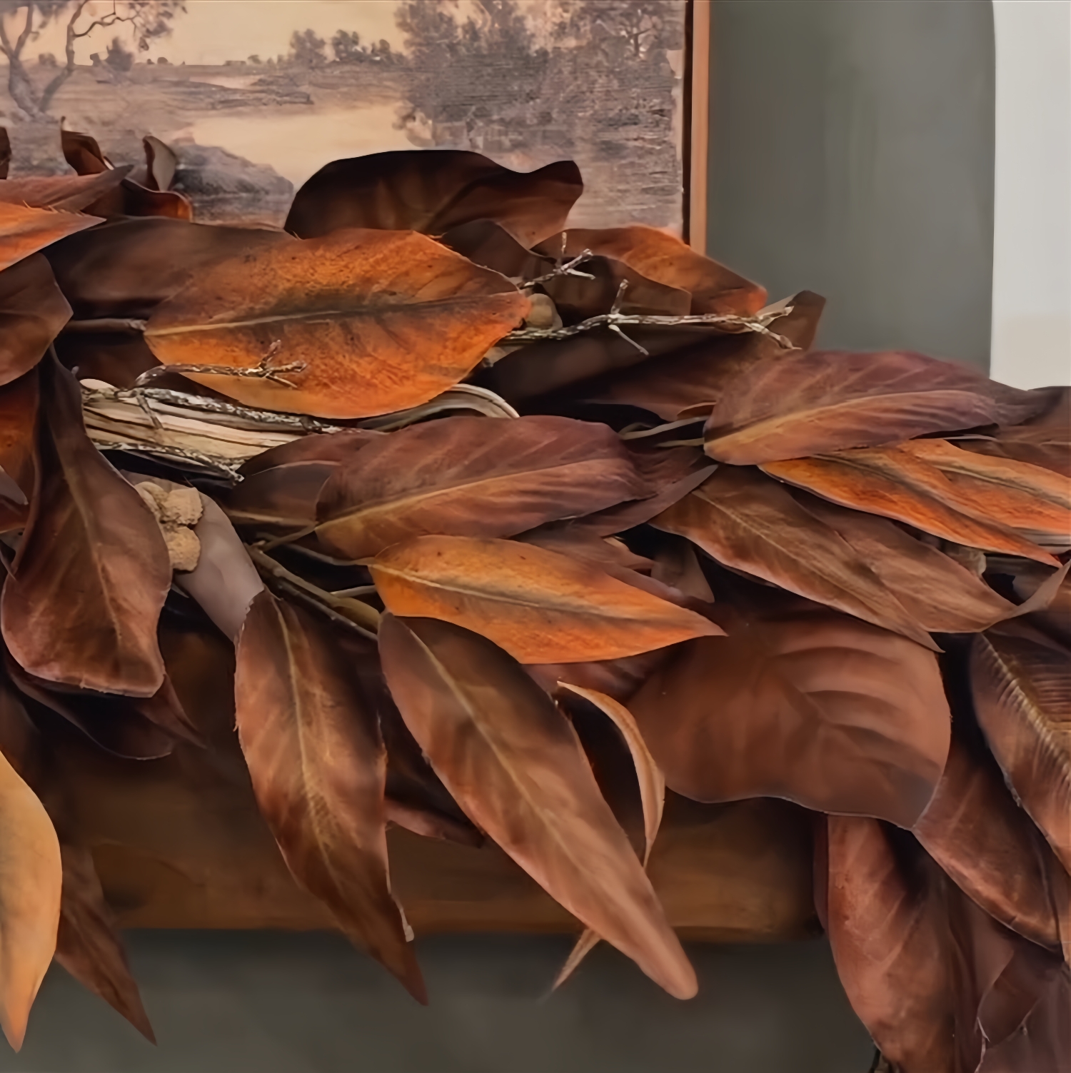 🔥Hot Sale🔥Brown Magnolia Leaf Garland