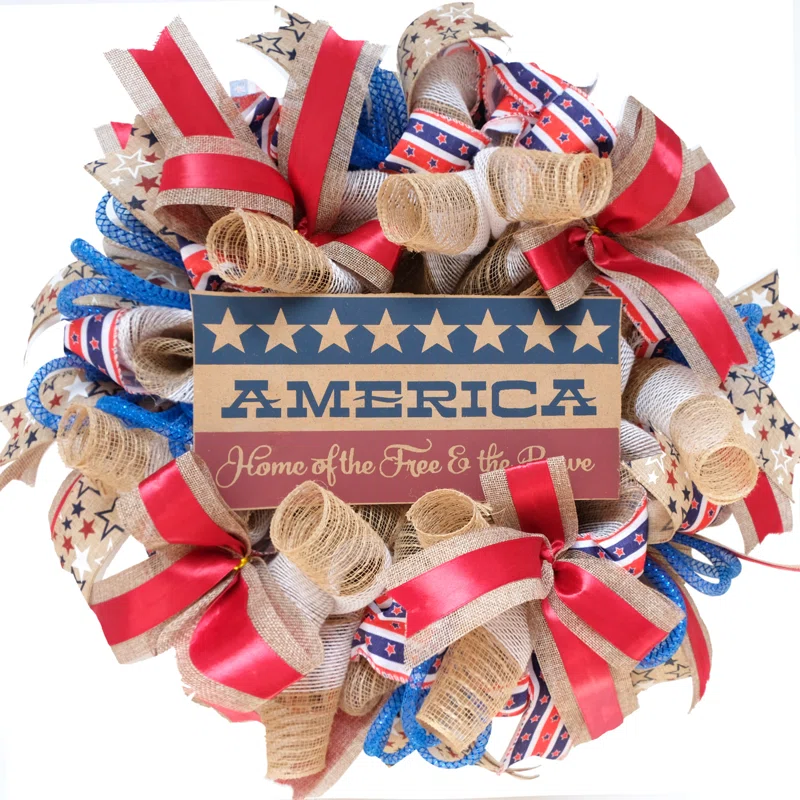 🔥[SAVE 50% OFF]--50CM/20 Inch Handmade American Patriotic Wreath -BUY 2 FREE SHIPPING