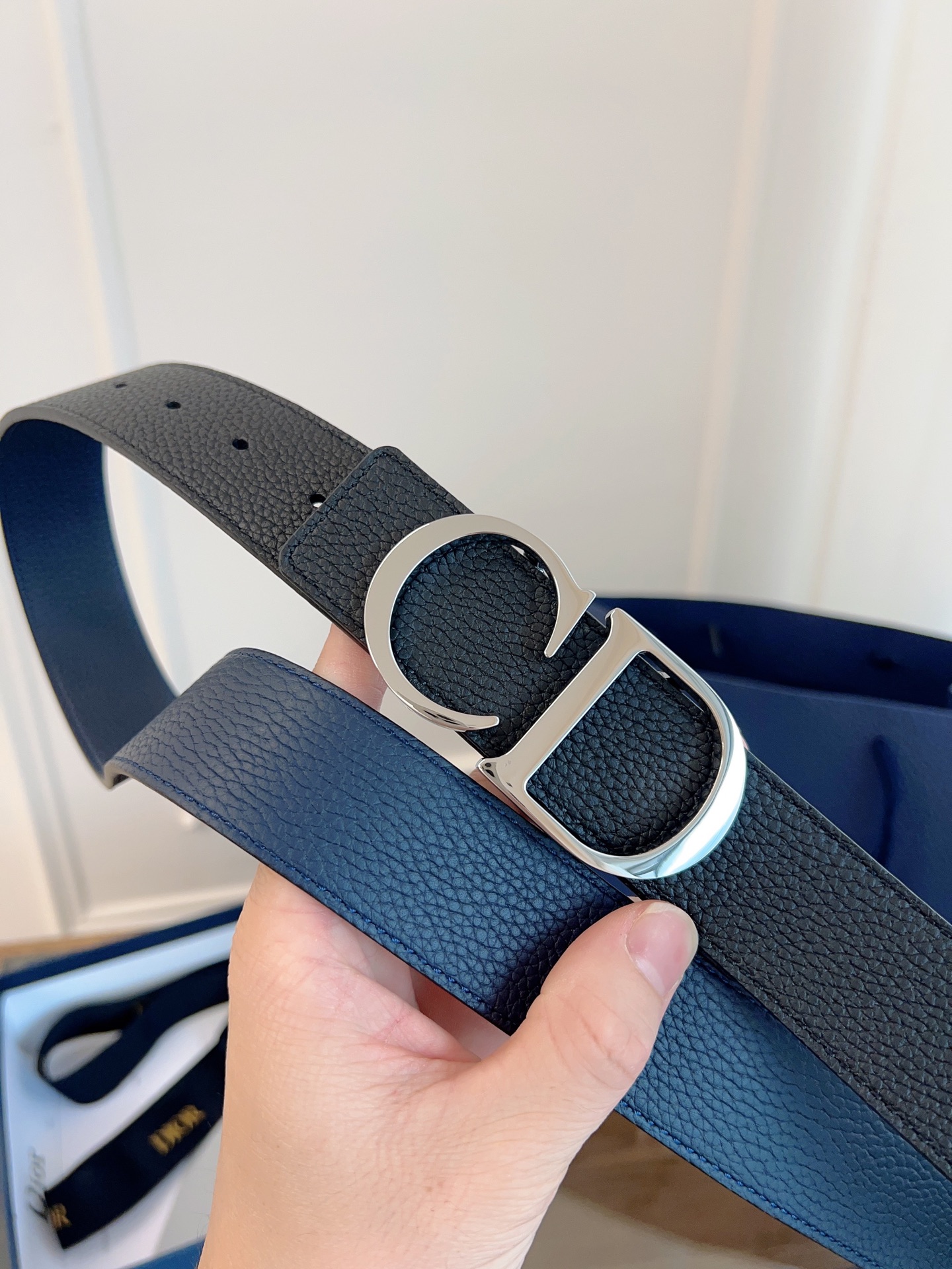 Dior double-sided leather belt 3.5CM wide