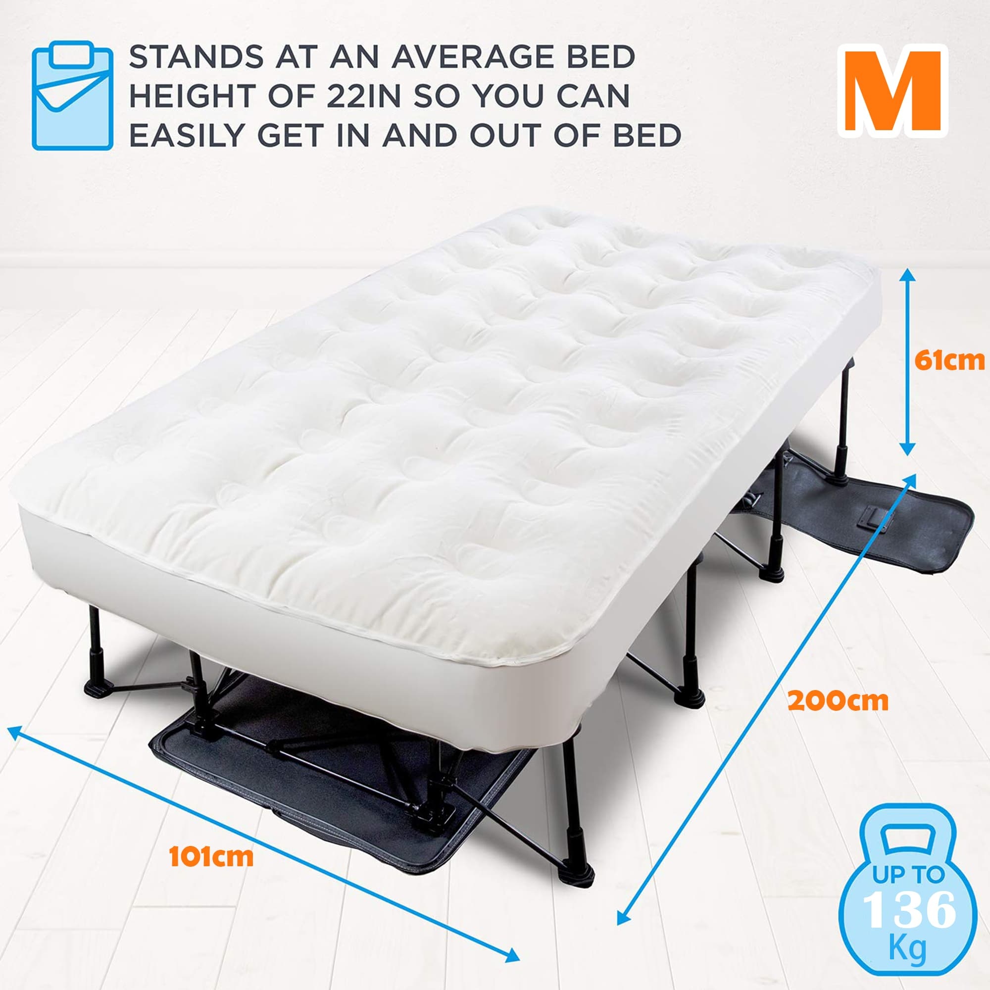 (Special discount) Portable and fast inflating Inflatable bed with supporte