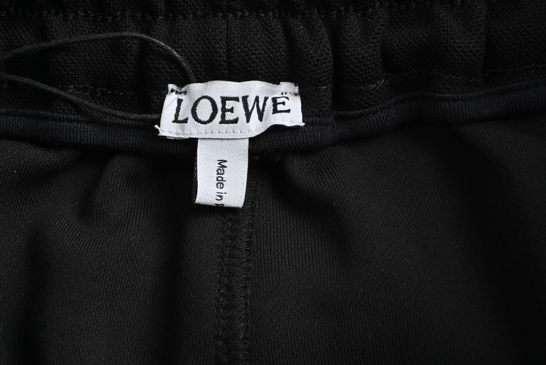 Loewe 23Fw leather logo casual trousers