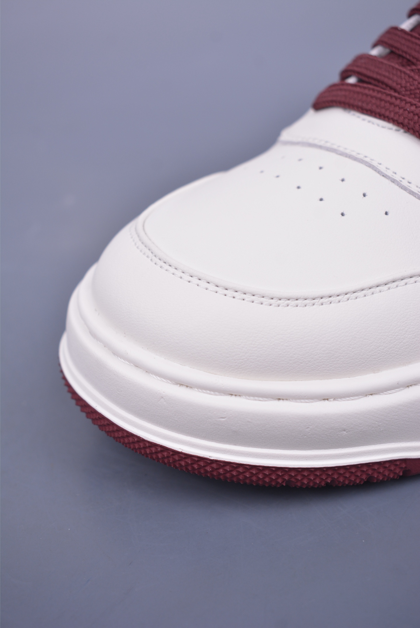 Prada PRAX 01 Triangle Logo Leather Sneakers Triangle Series Sports Shoes White Wine Red 3D937M