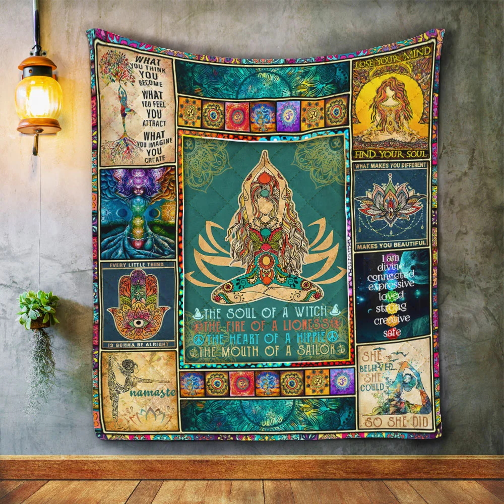 Yoga Namaste Quilt Blanket