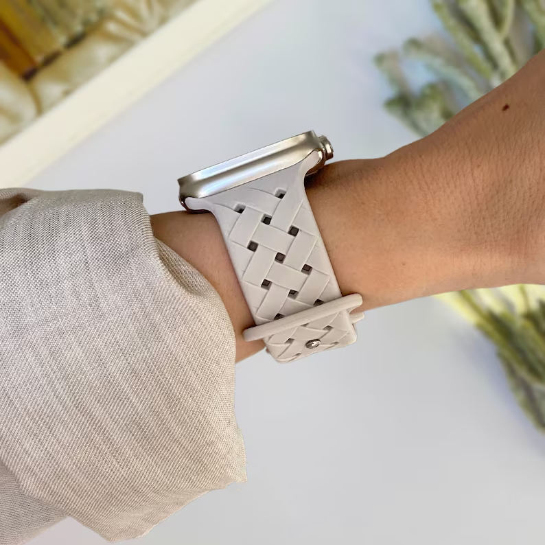 Silicone Braided Watch Band For Apple Watch