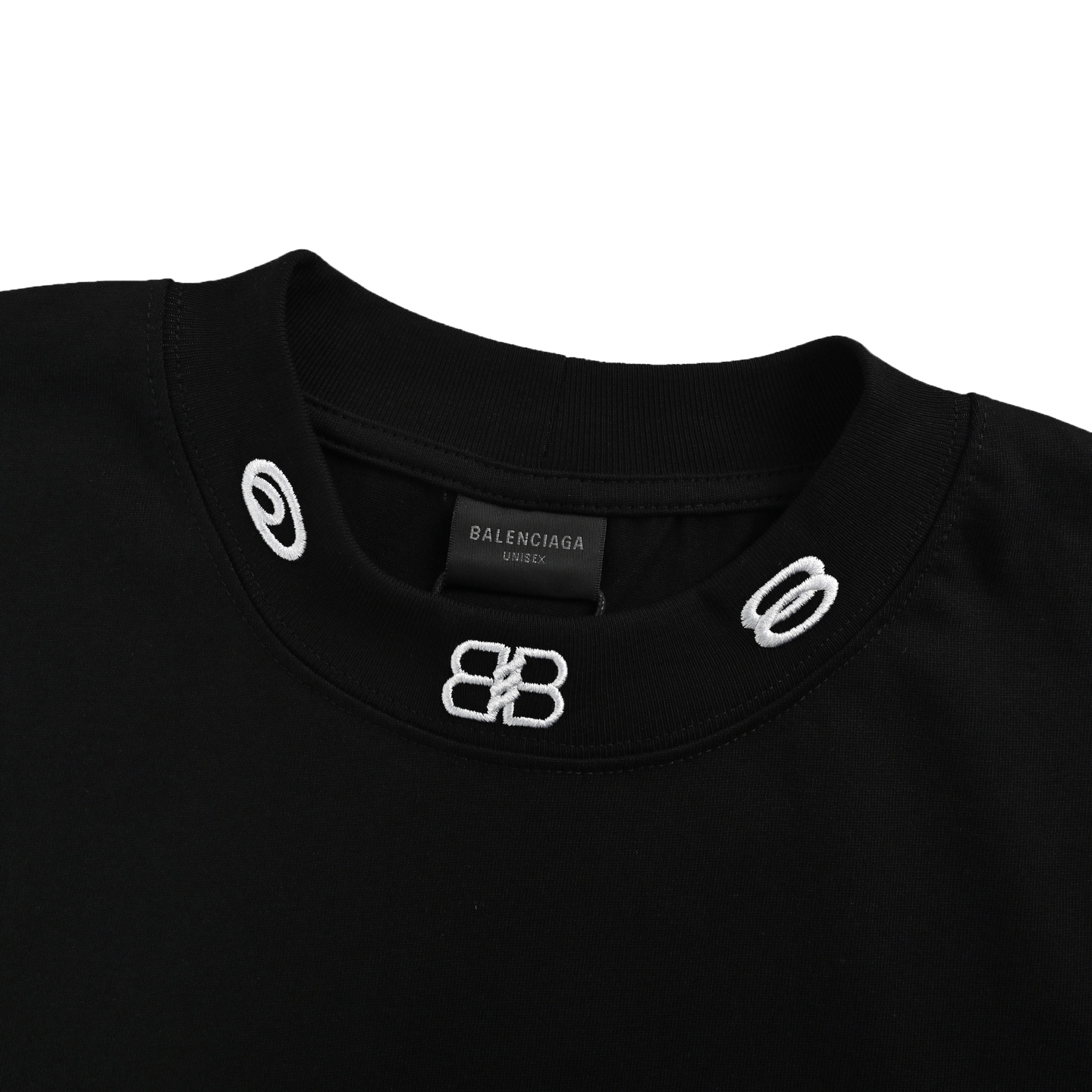 Balenciaga 25ss short sleeves with double B embroidered logo on the neckline