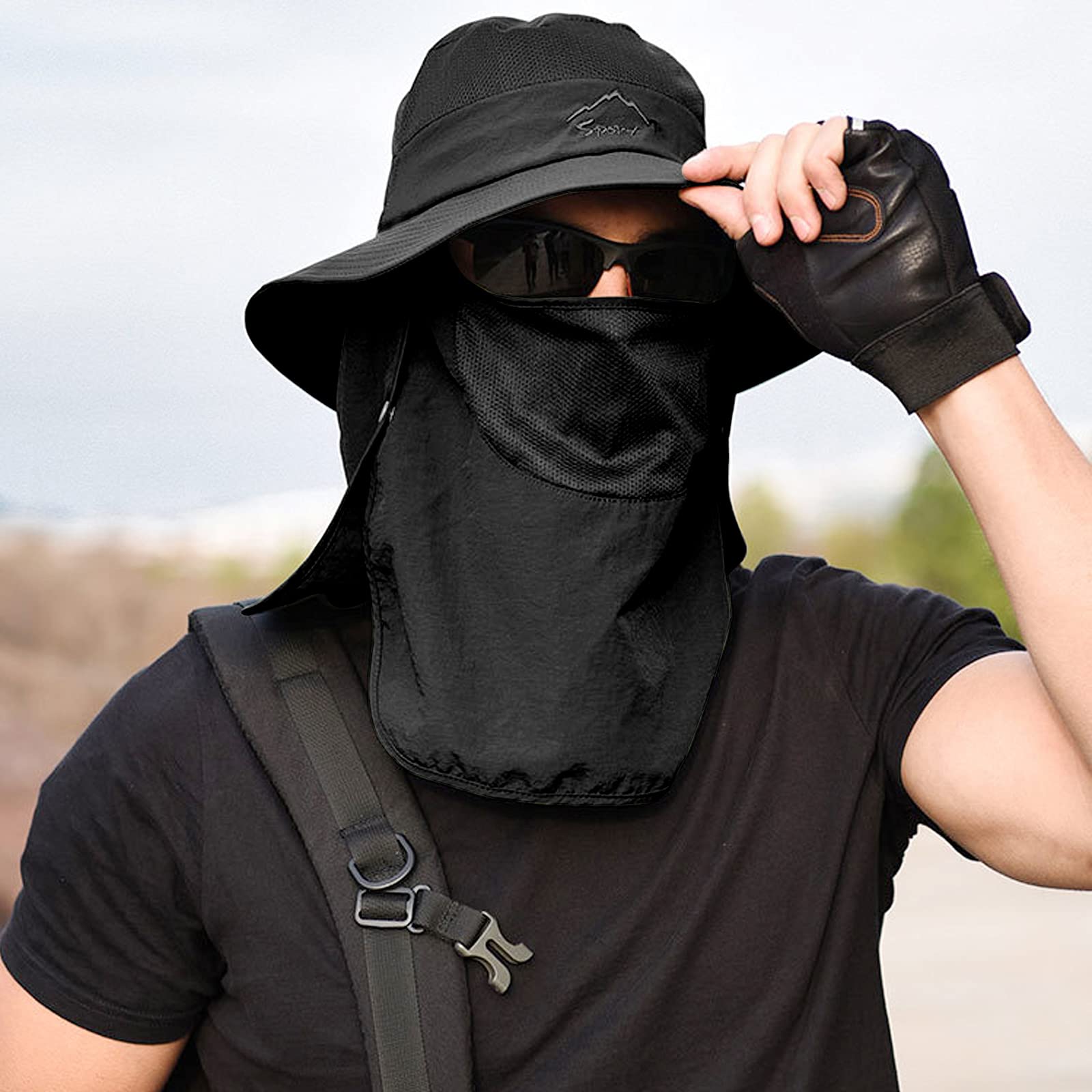 🔥 Hot Selling 🔥-[SAVE 50% OFF]--Men & Women Outdoor UV Sun Protection Wide Brim Hat with Face Cover & Neck Flap--BUY 2 GET FREE SHIPPING!