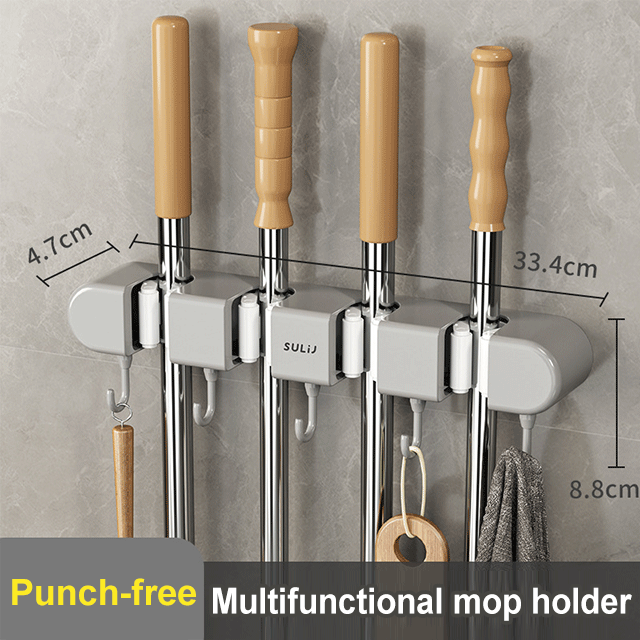 🌲Early Christmas Sale 50% OFF - 【Tiktok Hot Sale】Punch-free multifunctional mop holder--BUY 2 GET FREE SHIPPING