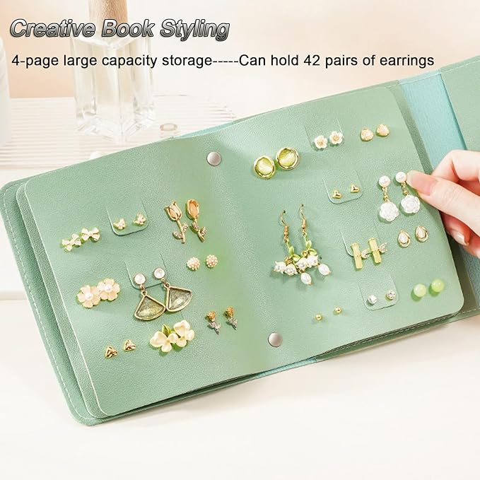 👍2024 New Arrival- 50% OFF💥Portable Leather Earring Organizer Book