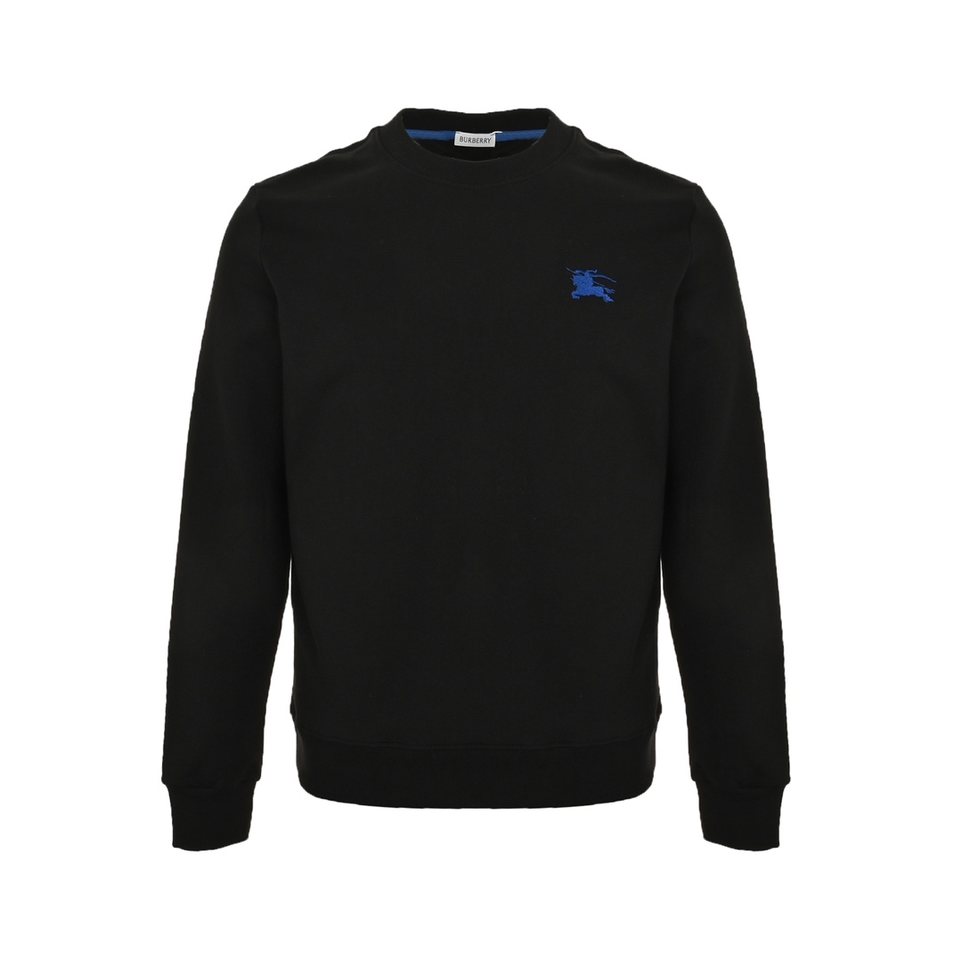 Burberry 24Fw blue embroidered warhorse small logo crew neck sweatshirt