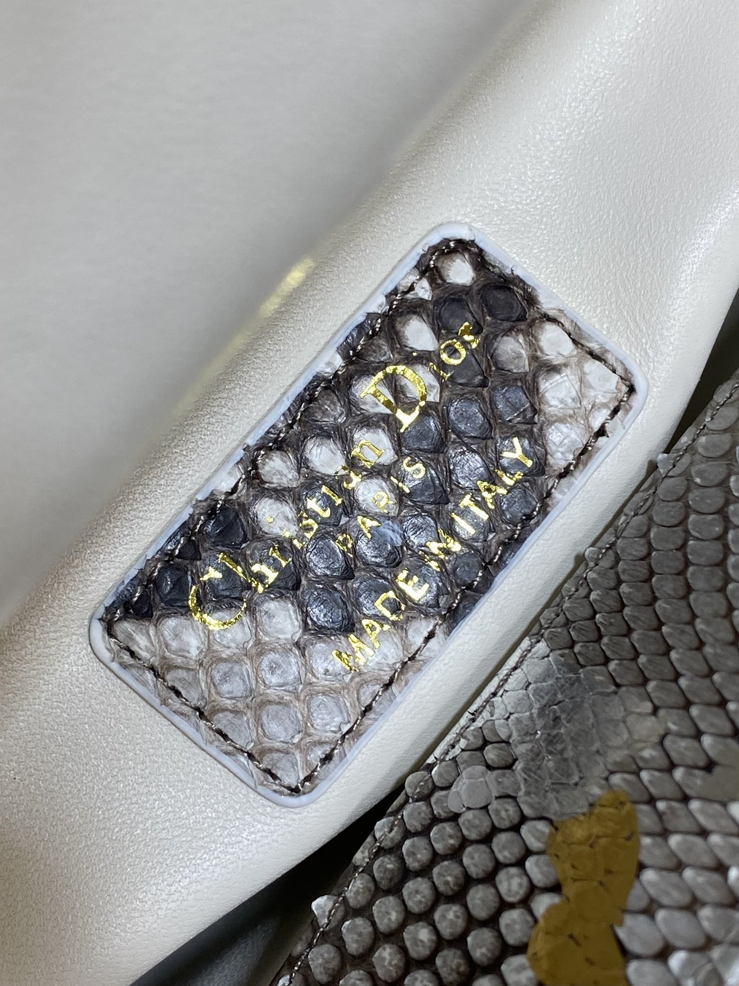 Dior Lady three-grid rare snakeskin Princess Diana bag