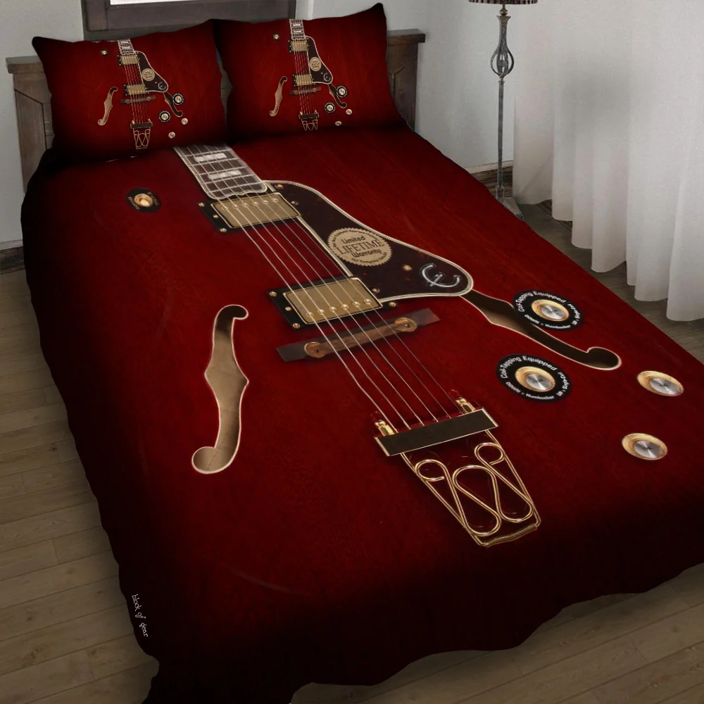 Electric Guitar Quilt Bed Set