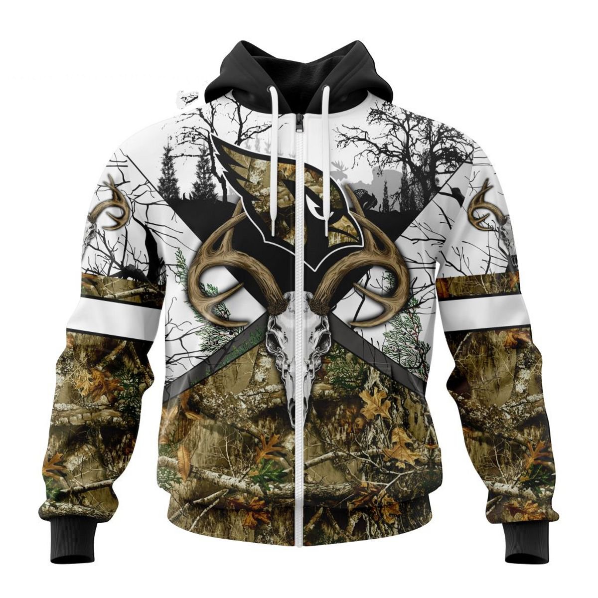ARIZONA CARDINALS DEER SKULL AND FOREST 3D HOODIE