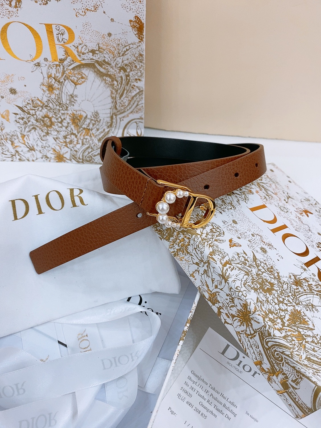 Dior Saddle Belt Cowhide Leather Belt 2.0CM Width