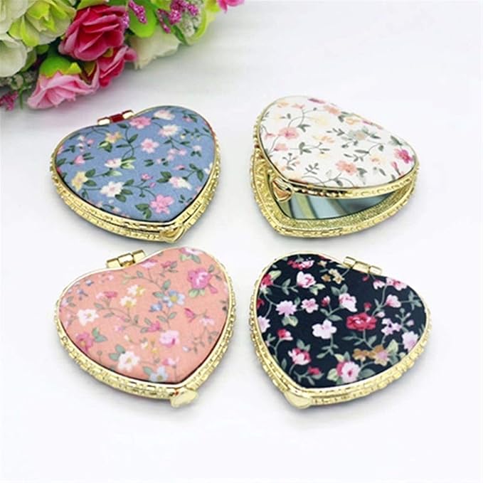 ❤️❤️Vintage Fabric Printed Double-Sided Folding Small Mirror 🔥(Pack of 4)