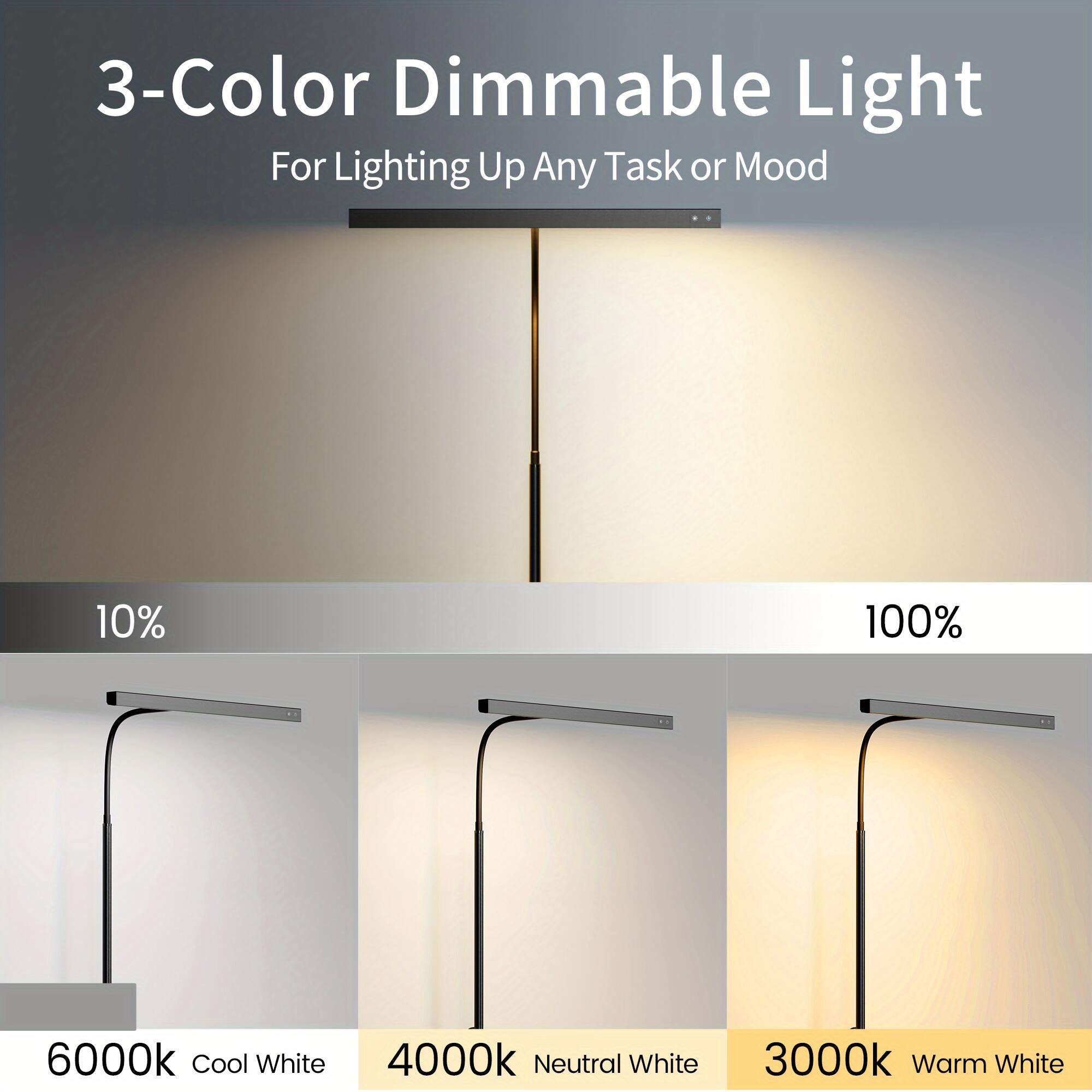 LED Desk Lamp | 3 Color Modes, Stepless Dimming, Touch Control, USB Clamp Lamp for Reading, Working, Studying