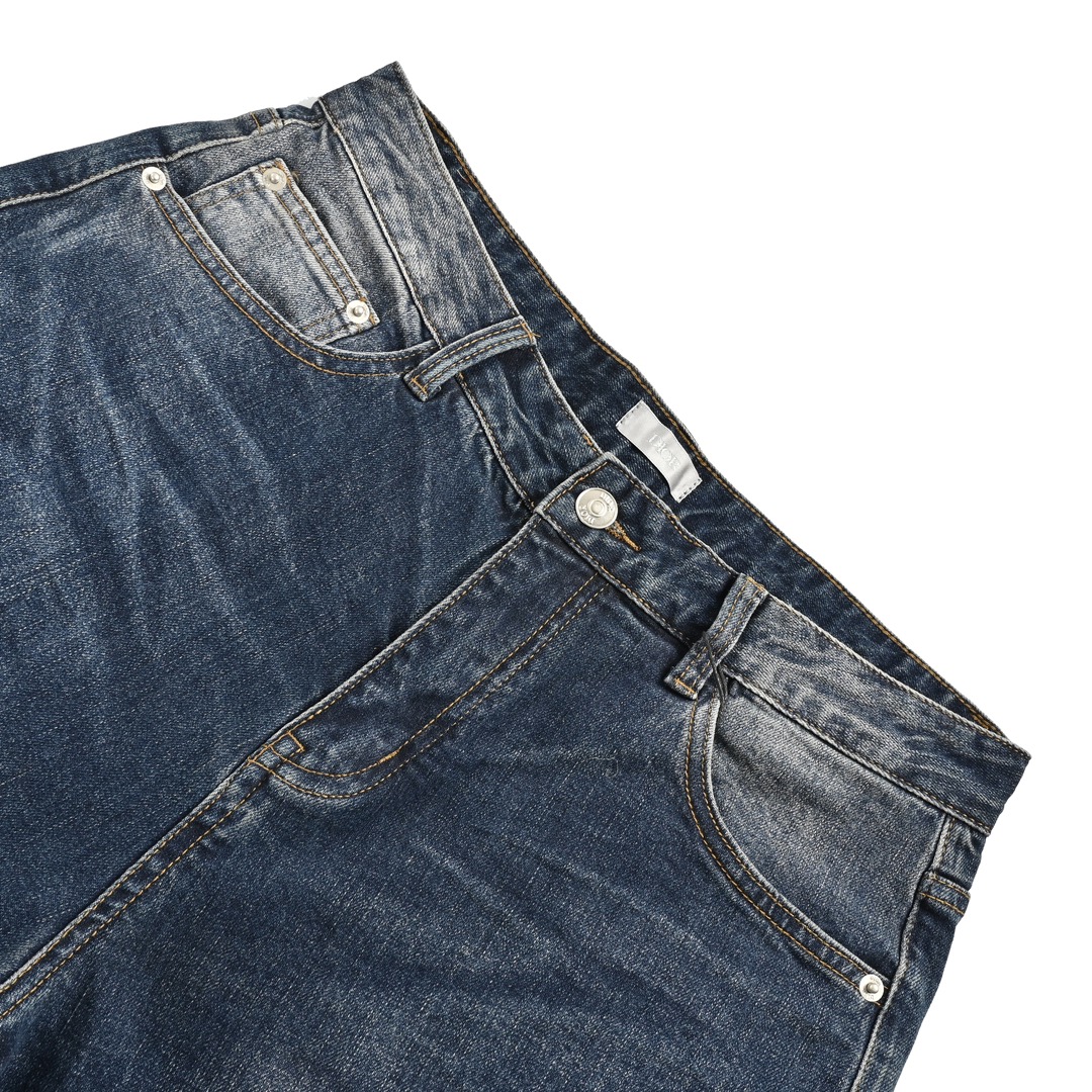 Dior 23Fw back embroidered monogram embossed jeans
