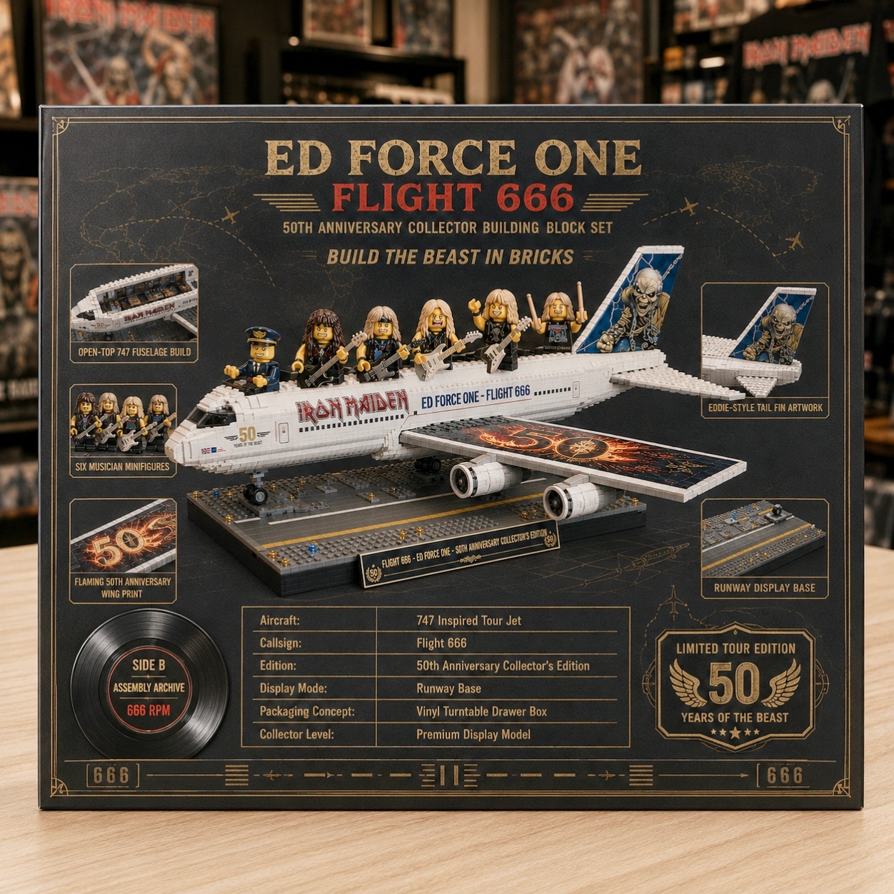 Iron Maiden Ed Force One – Flight 666 50th Anniversary Collector Building Block Set