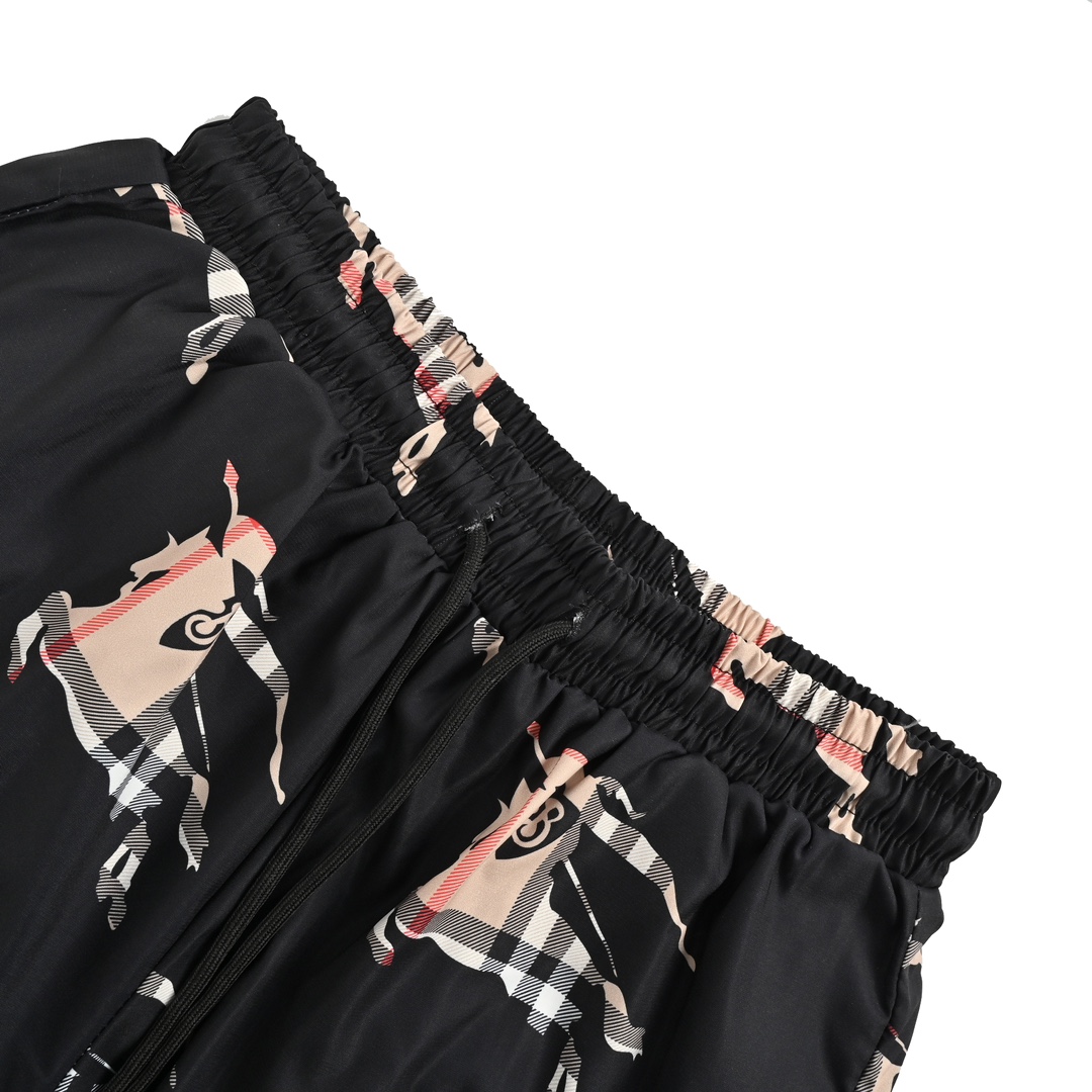 Burberry 24ss check horse beach shorts