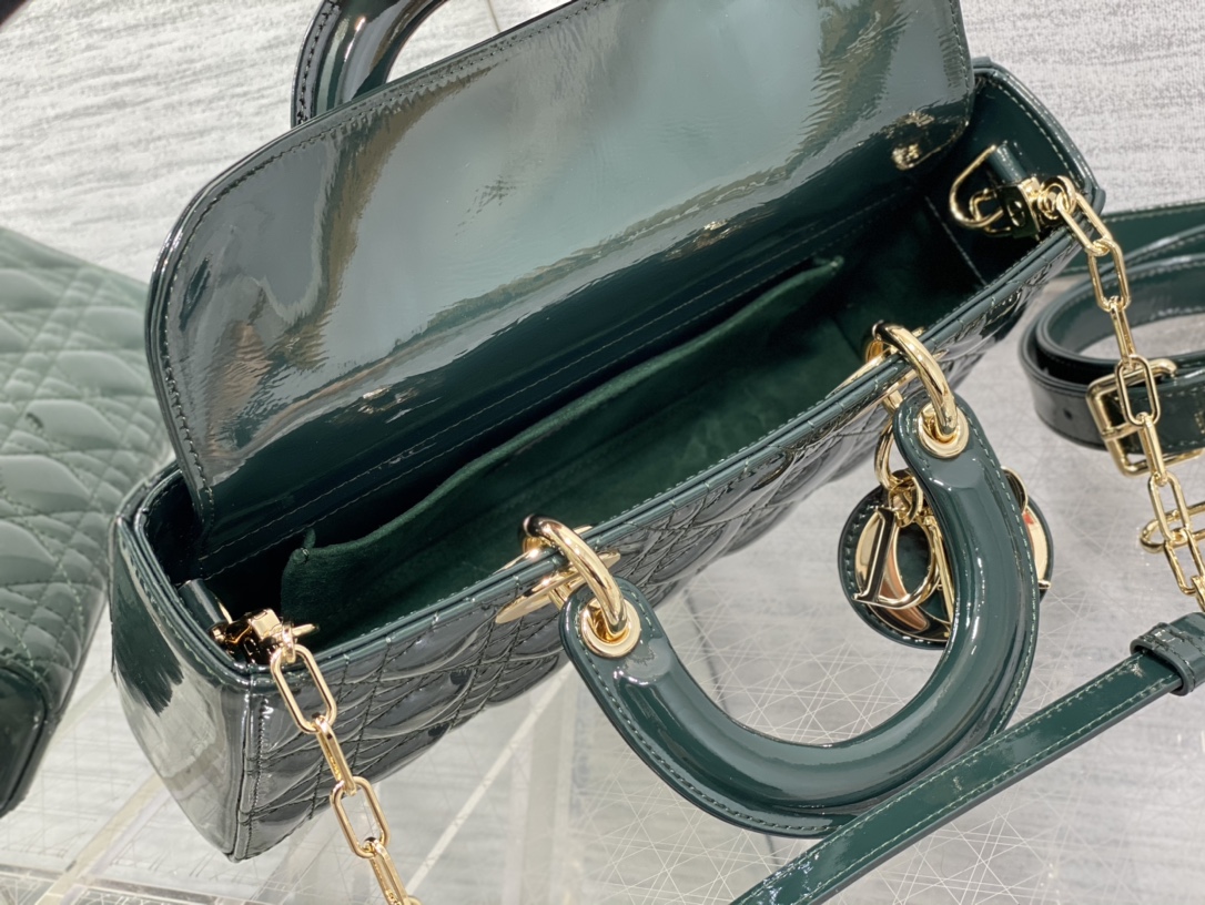 Dior D-joy Medium Patent Leather Bag