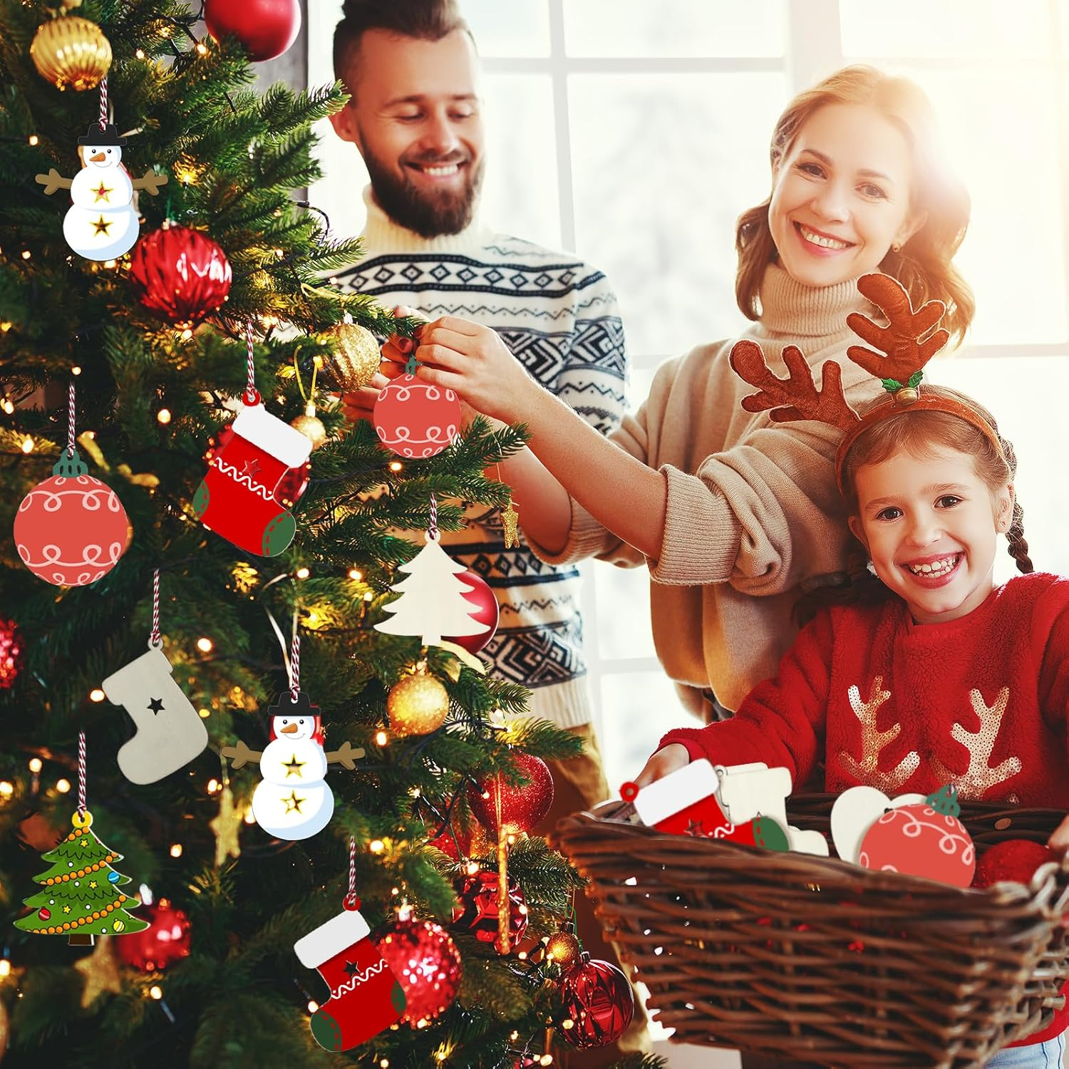 🎄DIY Unfinished Wood Hanging Ornaments💖