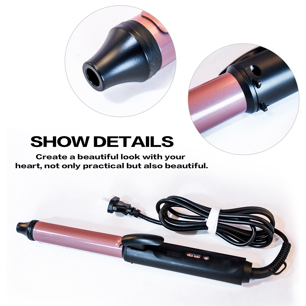 Professional Style Hair Curls Waves 9mm/26mm Rose Gold Electric hair curling wand Dual Voltage Anti-scalding hair curler iron