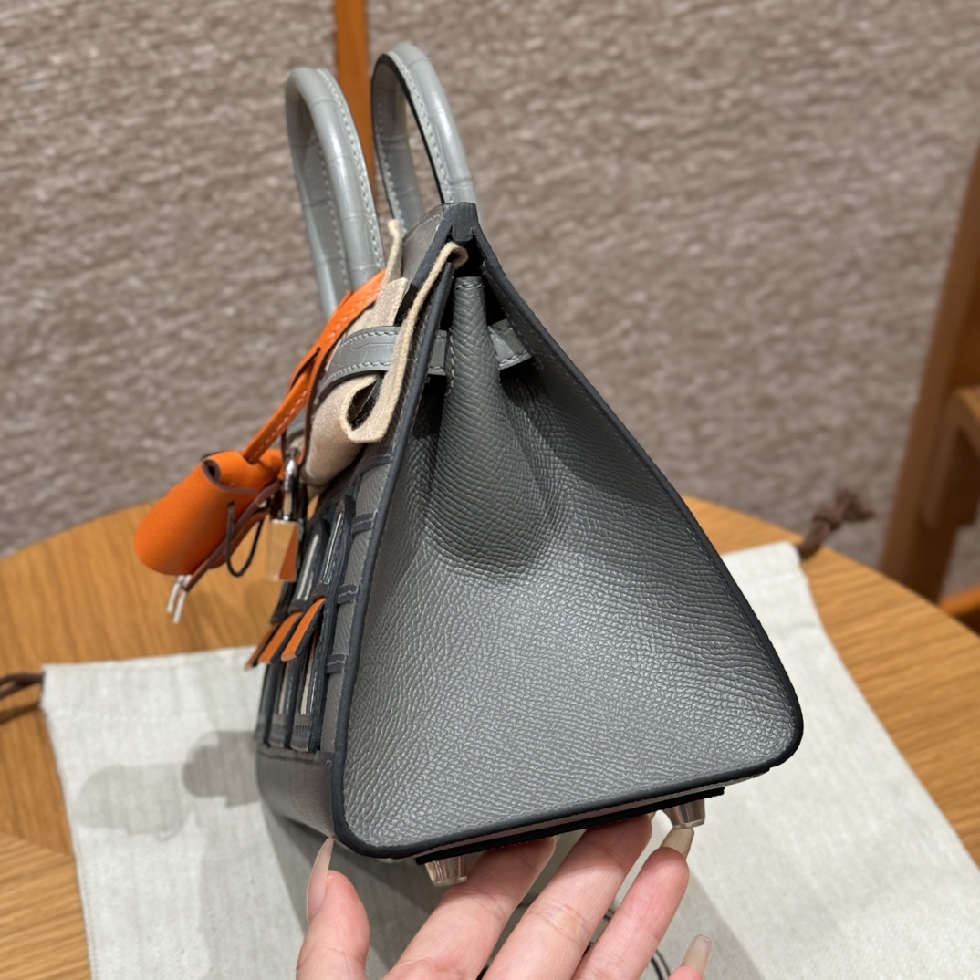 Hermes Birkin Faubourg Touch 0LGirs Meyer and 0VGirs Ciment (Handmade to order)