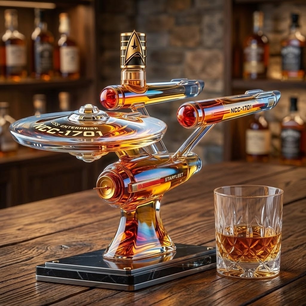 Star Trek 60th Anniversary Enterprise NCC-1701 Whisky Bottle