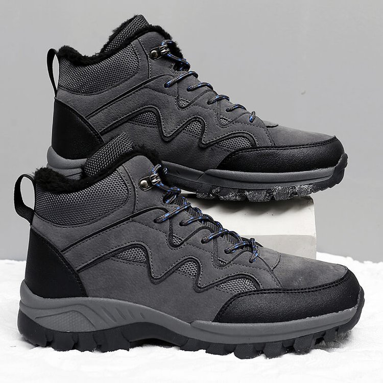 Men's High-Top Plush Outdoor Hiking Shoes
