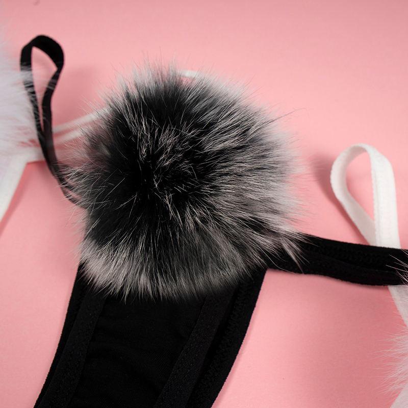 Rabbit Tail Fuzzy Ball G-string