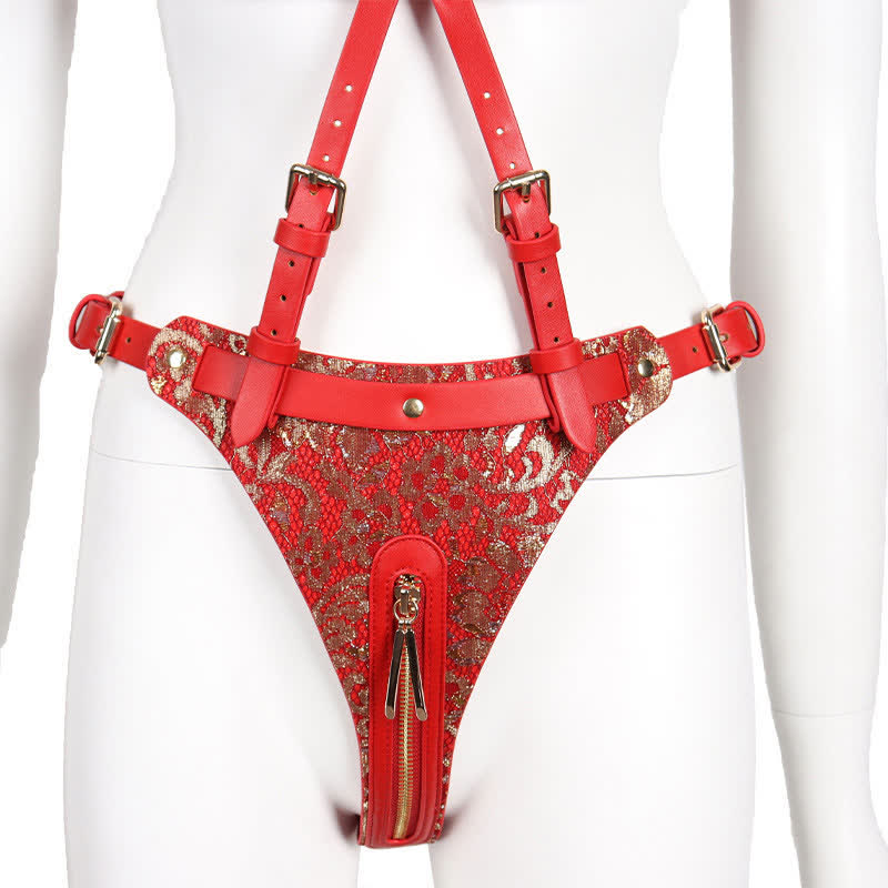 Sexy Lace Zipper Lingerie Set