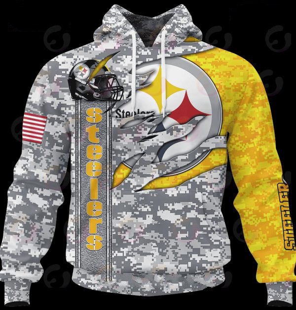 PITTSBURGH STEELERS 3D HOODIE CAMO US