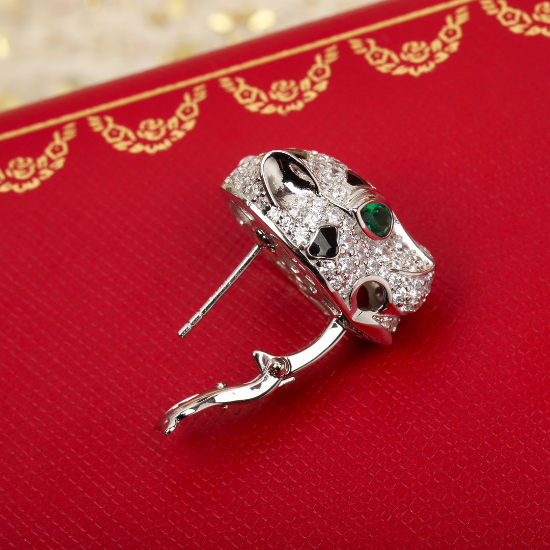 Cartier Cheetah Emerald Earrings