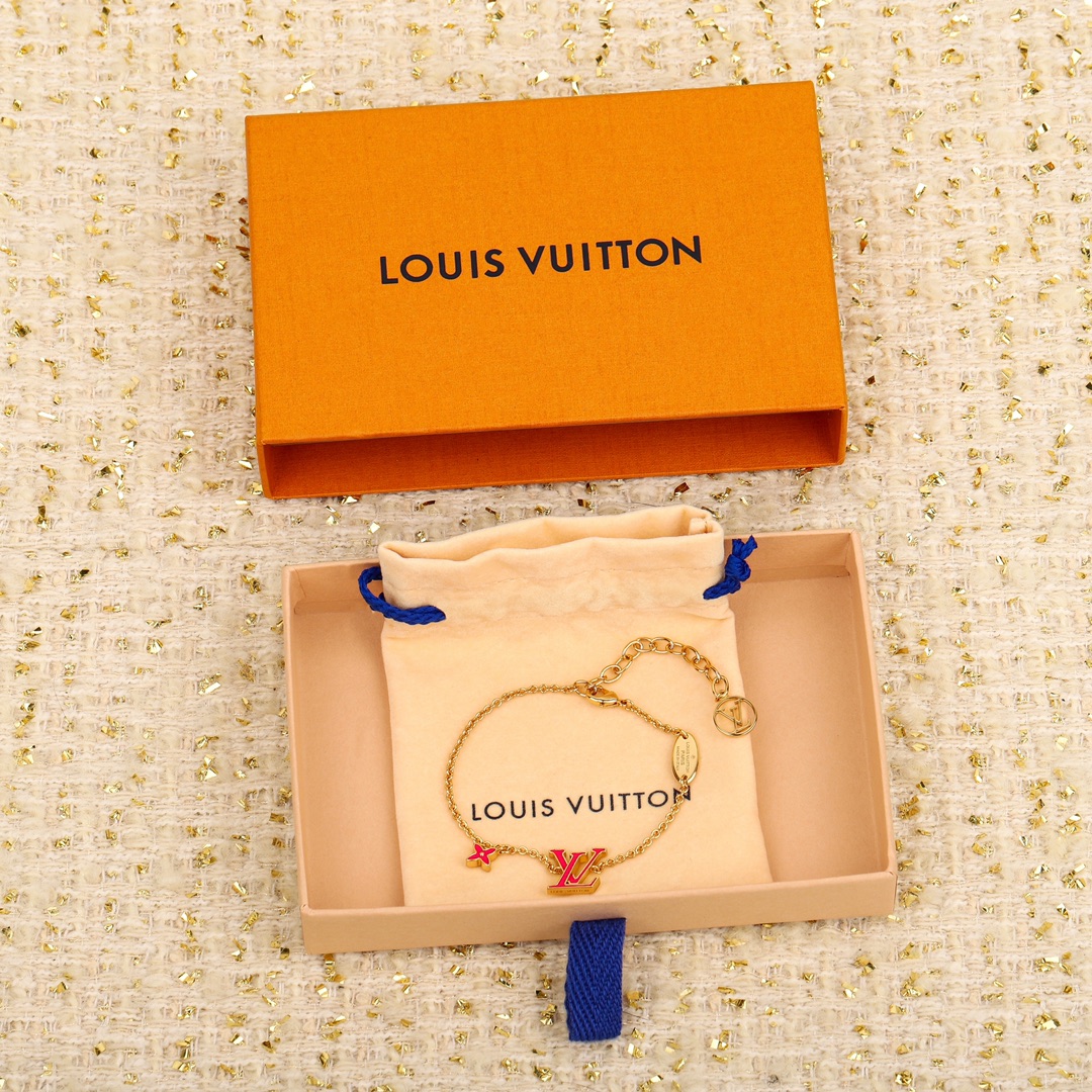 Louis Vuitton pink logo bracelet