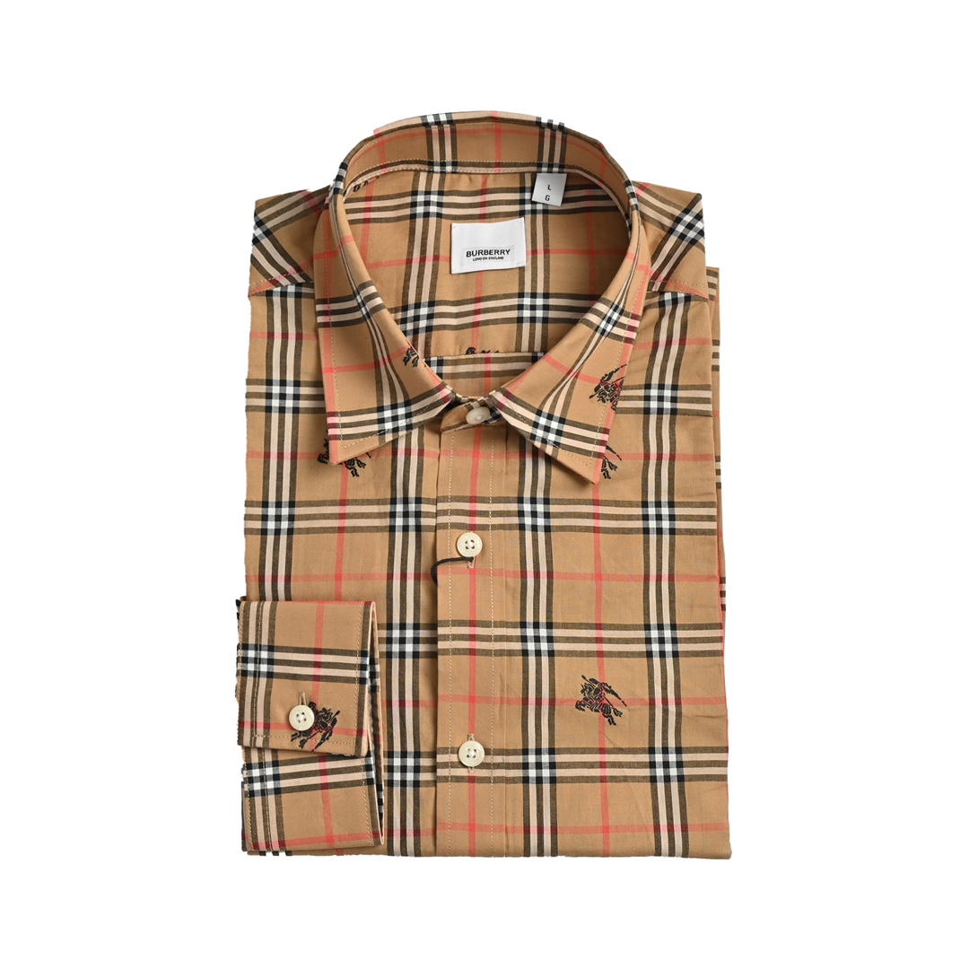 Burberry 24Fw allover warhorse print check shirt
