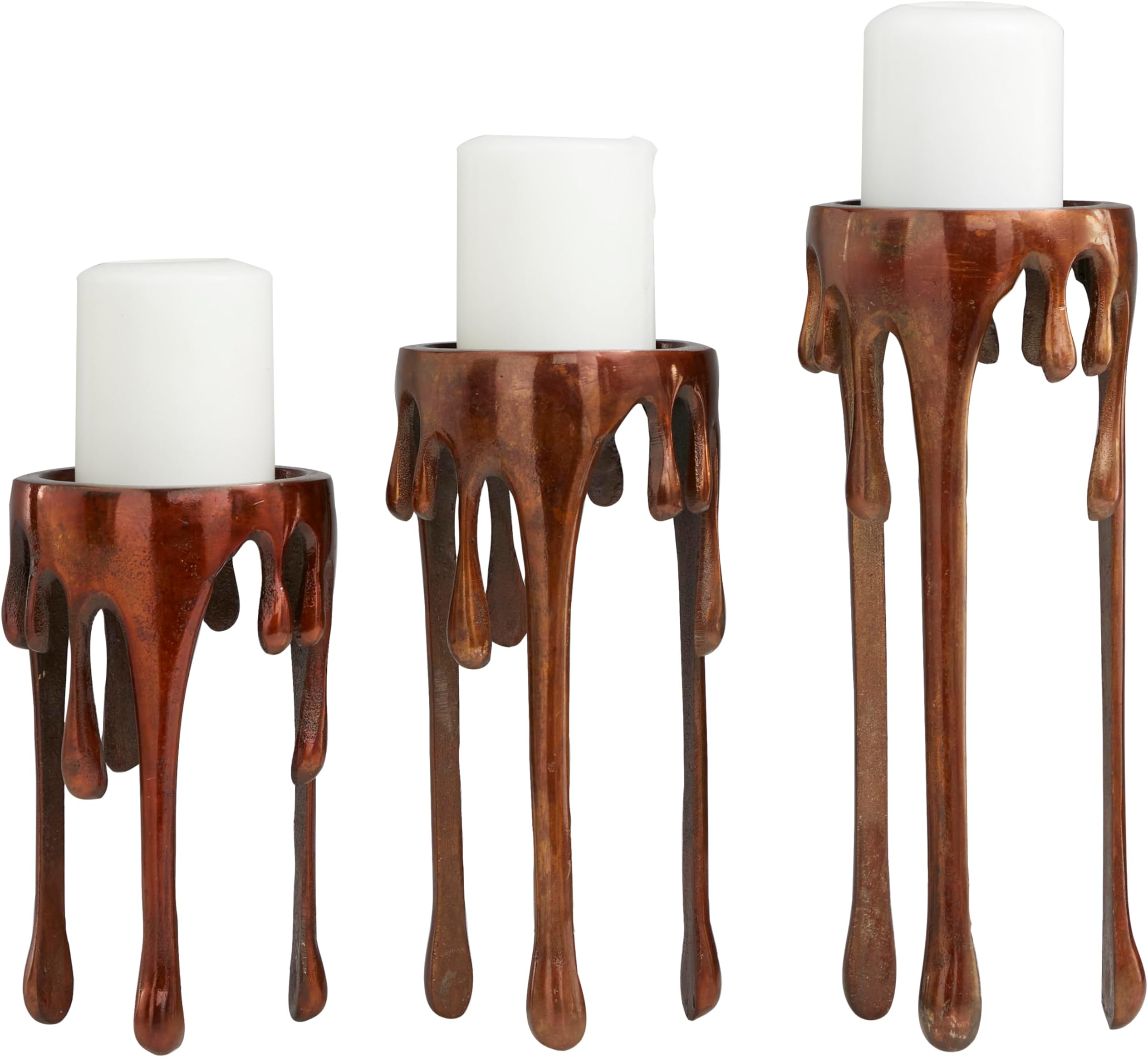 🔥ON SALE🔥Set of 3 Pcs Metal Melting Drip Candle Stand 12