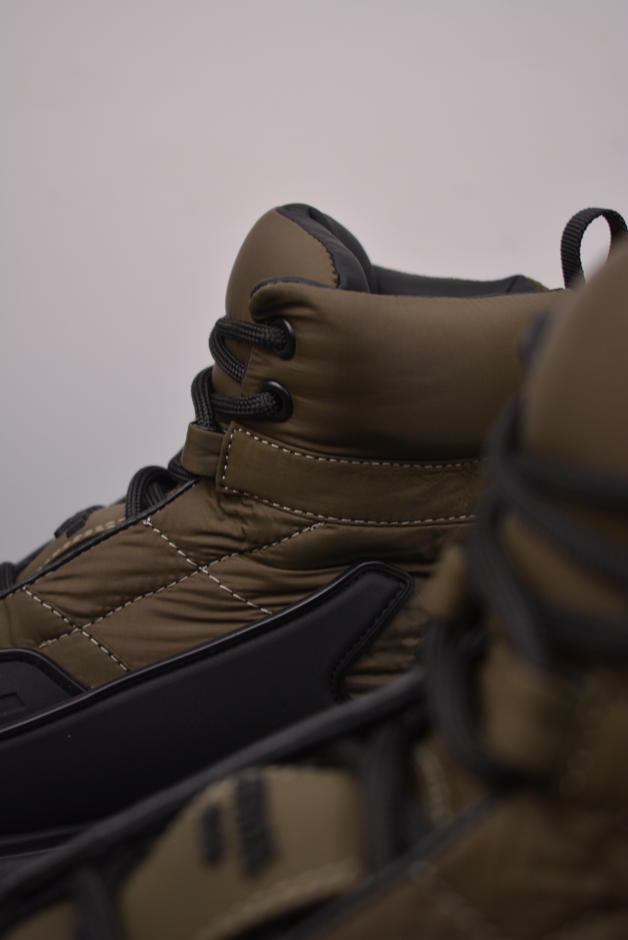 Prada Downtown High Top Sneakers Army Green