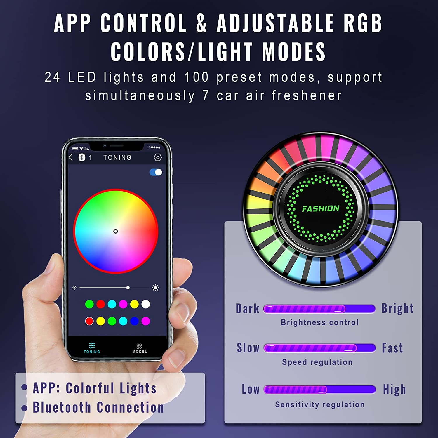 (🔥Father's Day Hot Sale-Save 50%OFF)-🚗Intelligent Vehicle Aromatherapy RGB Lamp with 5ml Essential Oil Tablet-BUY 2 GET FREE SHIPPING